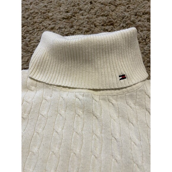 Tommy Hilfiger Women's Turtleneck Pullover Sweater, White, Size L - Picture 3 of 8